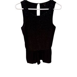 Ella Moss Black Sequin Peplum Tank Top